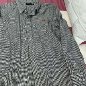 Southern marsh black & white dress shirt boys 10-12